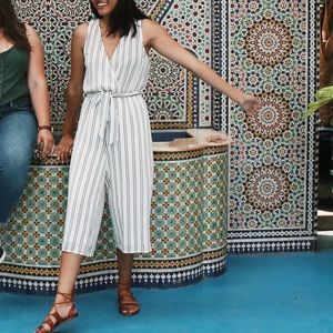 Striped Cropped Jumpsuit